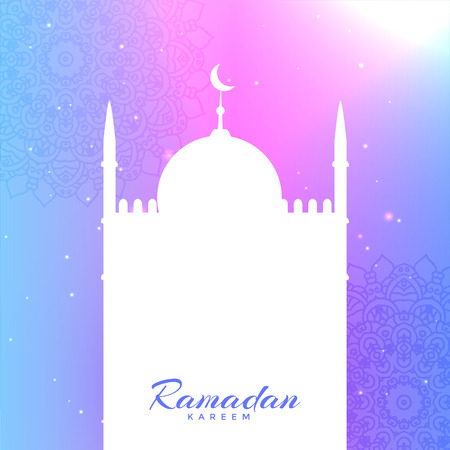 mosque silhouette with text space for ramadan kareemのイラスト素材