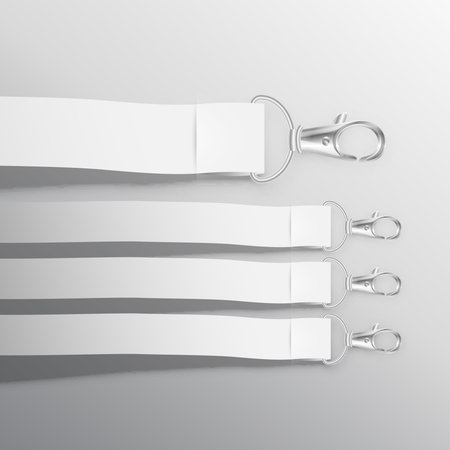 lanyard mockup with ribbon vectorのイラスト素材