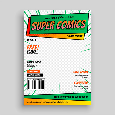 comic book cover layout templateのイラスト素材