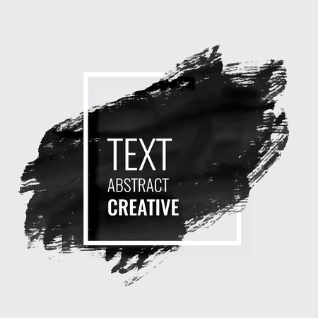 black hand painted brush stroke grungeのイラスト素材