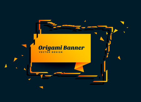 abstract origami paper banner designのイラスト素材