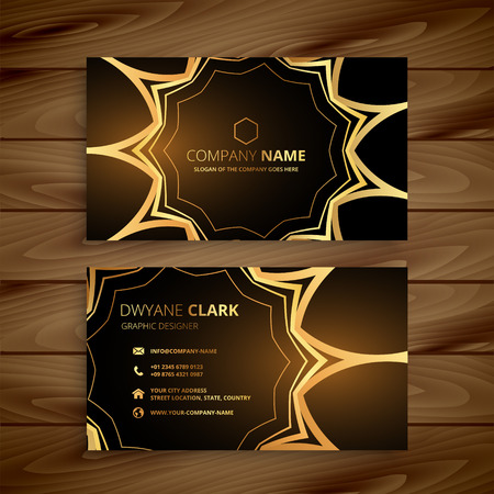 luxury business card in golden styleのイラスト素材