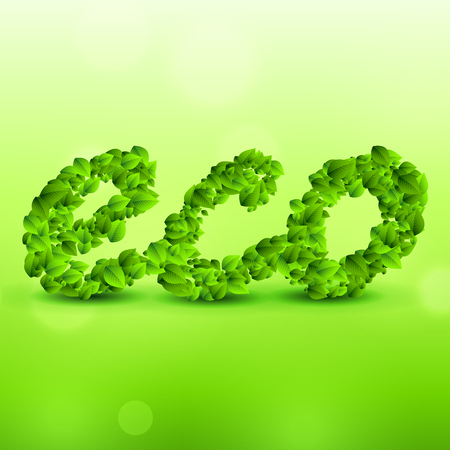 green eco background made with leavesのイラスト素材