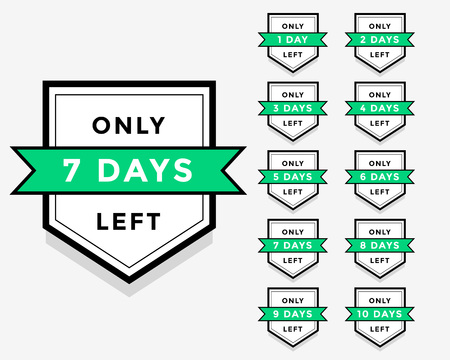 number of days left label badge or sticker designのイラスト素材