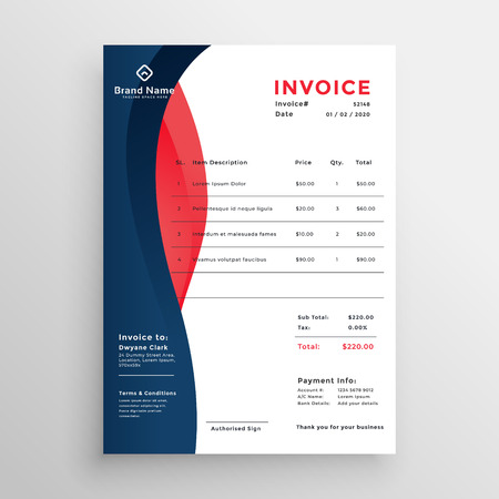 modern professional invoice template designのイラスト素材