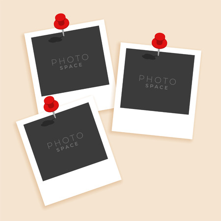 three old style photo frameのイラスト素材