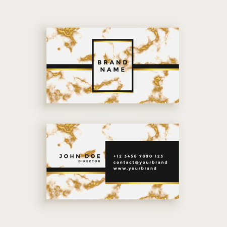 busienss card design in gold marble textureのイラスト素材