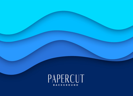 stylish blue papercut background designのイラスト素材