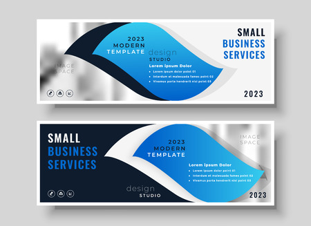 stylish blue business banner design templateのイラスト素材