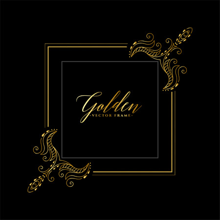 ornamental golden floral frame invitation backgroundのイラスト素材