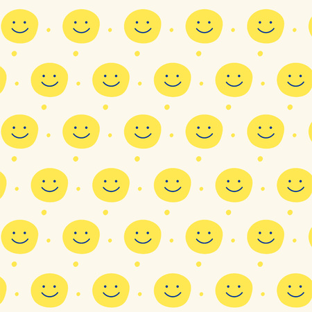 yellow smile pattern design backgroundのイラスト素材
