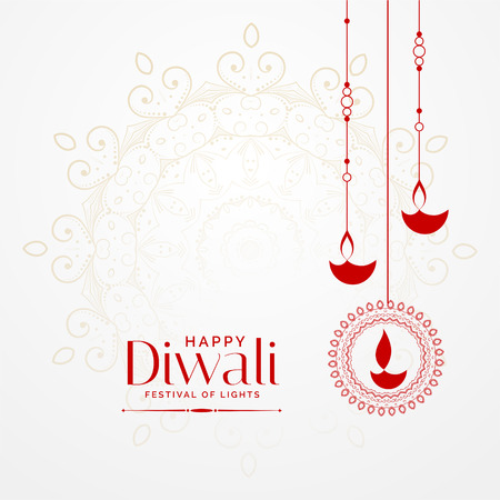 hanging diwali diya lovely festival backgroundのイラスト素材