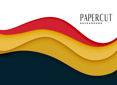 elegant papercut background in wavy styleのイラスト素材
