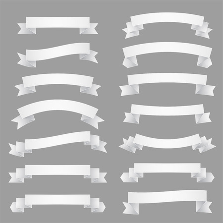 big set of white ribbonsのイラスト素材