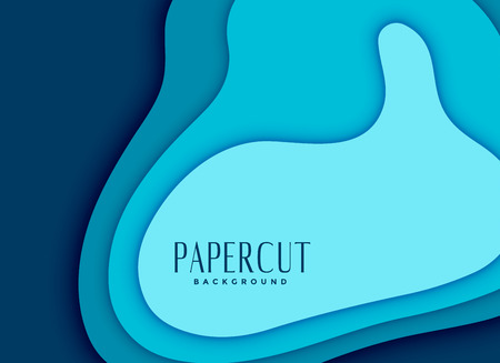 blue abstract papercut background designのイラスト素材