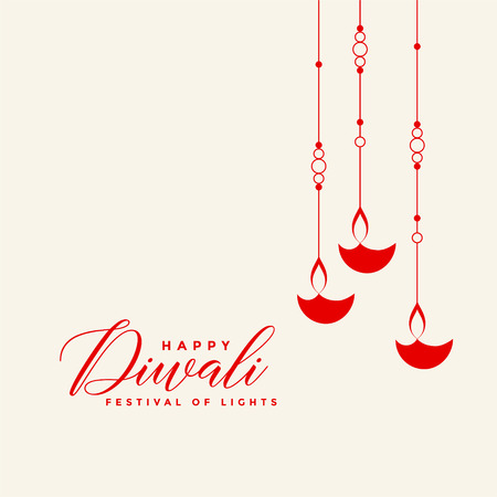 awesome red hanging diwali diya backgroundのイラスト素材