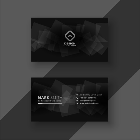 black business card design with abstract shapesのイラスト素材