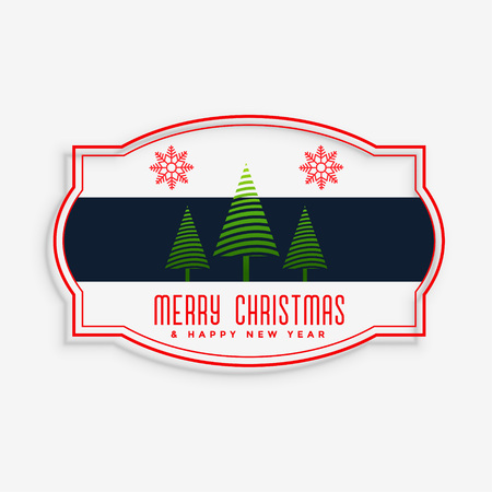 stylish merry christmas label designのイラスト素材