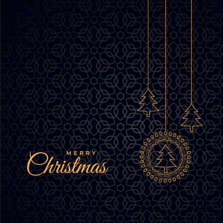 stylish merry christmas dark background with treesのイラスト素材