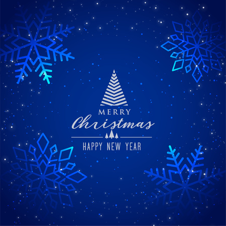 beautiful blue snowflakes background for merry christmasのイラスト素材