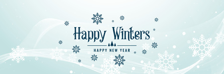 winter snowflakes beautiful banner designのイラスト素材
