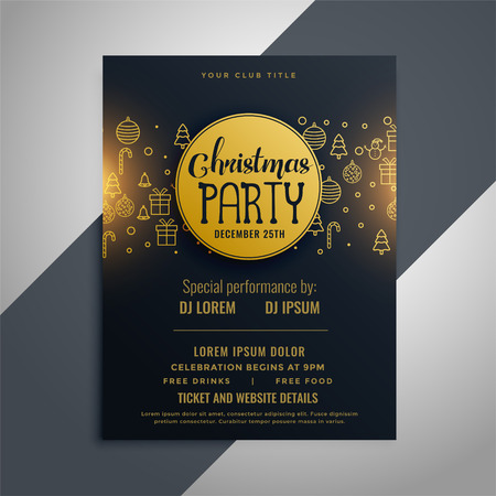 christmas invitation flyer poster design with decorative elementsのイラスト素材