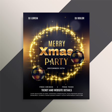 beautiful shiny christmas flyer poster designのイラスト素材