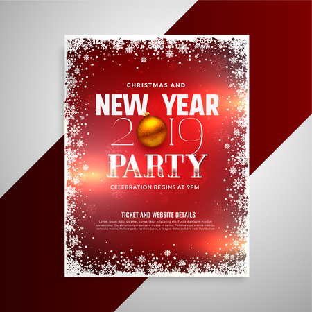 happy new year party flyer design templateのイラスト素材