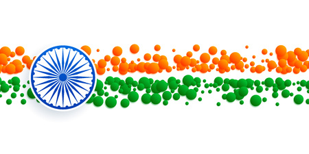 abstract indian flag banner made with circles のイラスト素材