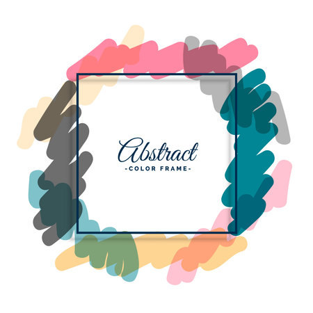 abstract colorful scribble frame backgroundのイラスト素材