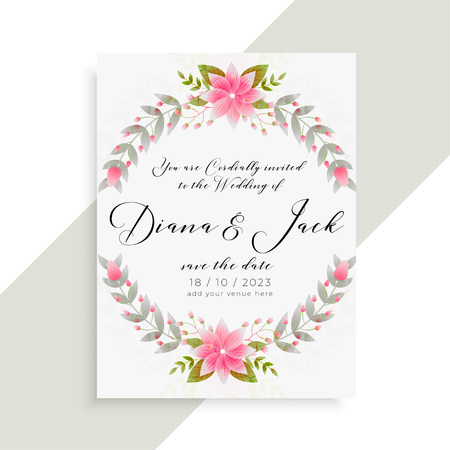 floral wedding invitation card elegant templateのイラスト素材