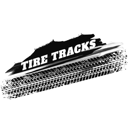 grunge black tire track print marks backgroundのイラスト素材