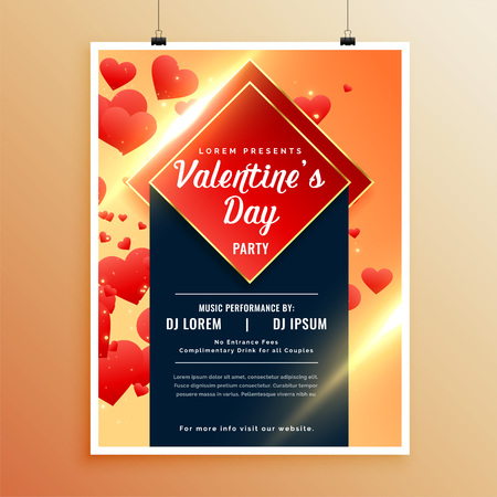 awesome flyer template for valentines dayのイラスト素材