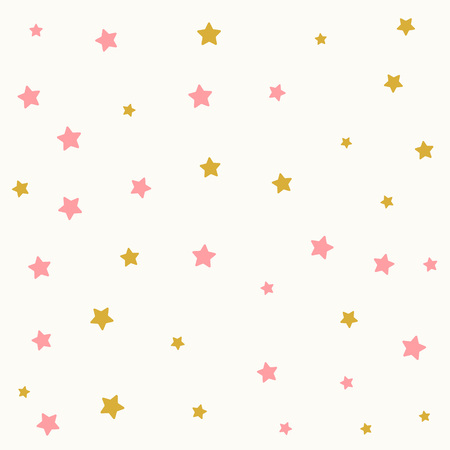 stars pattern in golden and pink printのイラスト素材