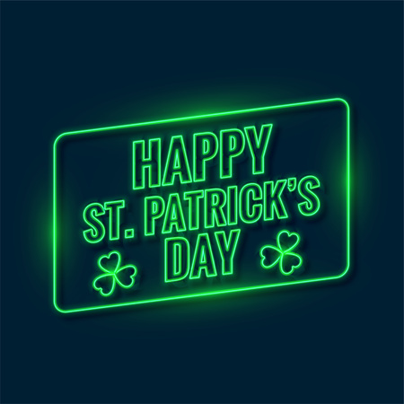 happy saint patricks day written with green neon light backgroundのイラスト素材