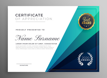 blue certificate of appreciation template designのイラスト素材