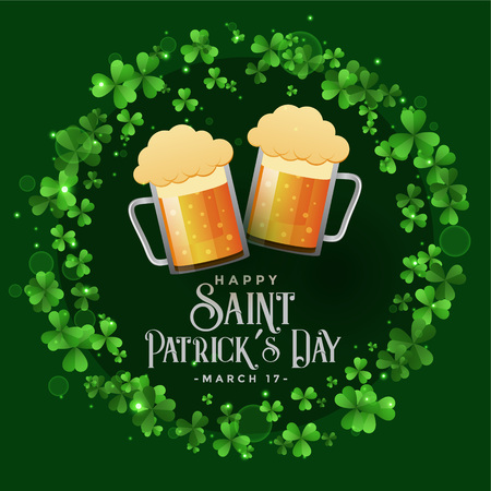 saint patricks celebration patry with beer mugs backgroundのイラスト素材