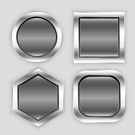glossy button icons in different shapesのイラスト素材