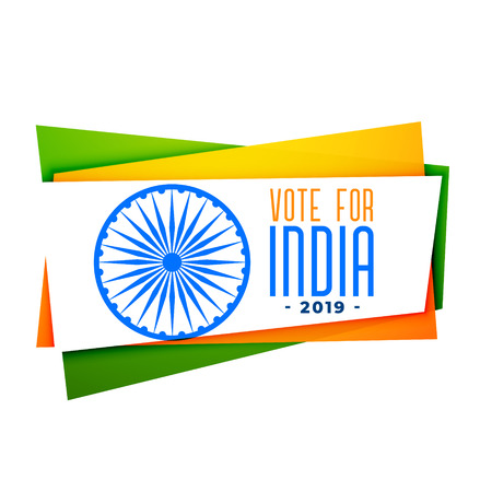 vote india banner in tri colorのイラスト素材