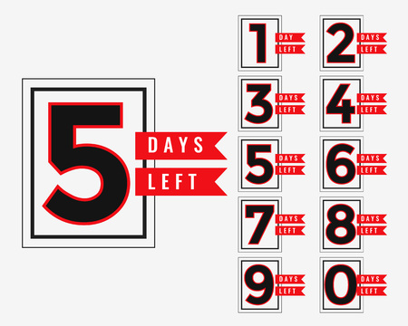 promotional banner of number of days leftのイラスト素材