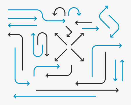 thin line arrows big setのイラスト素材