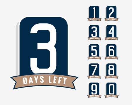 number of days left labelのイラスト素材