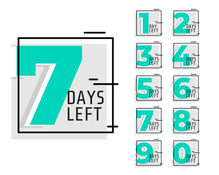number of days left promotional trendy bannerのイラスト素材
