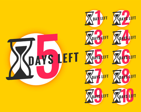 promotional banner with number of days leftのイラスト素材