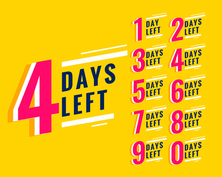 number of days left banner for sale and promotionのイラスト素材