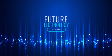 futuristic technology particles banner designのイラスト素材