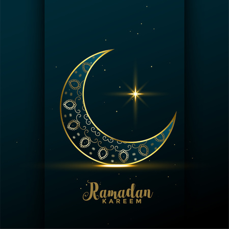 decorative golden moon ramadan kareem backgroundのイラスト素材