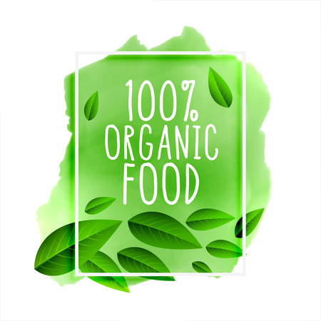 pure and organic food green backgroundのイラスト素材