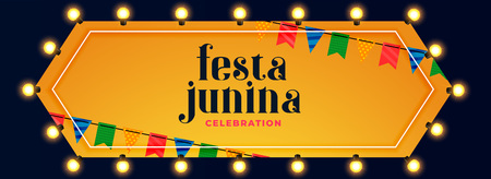 festa junina lights decoration celebration bannerのイラスト素材