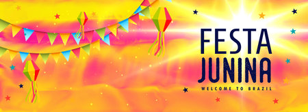 abstract festa junina brazil festival banner design